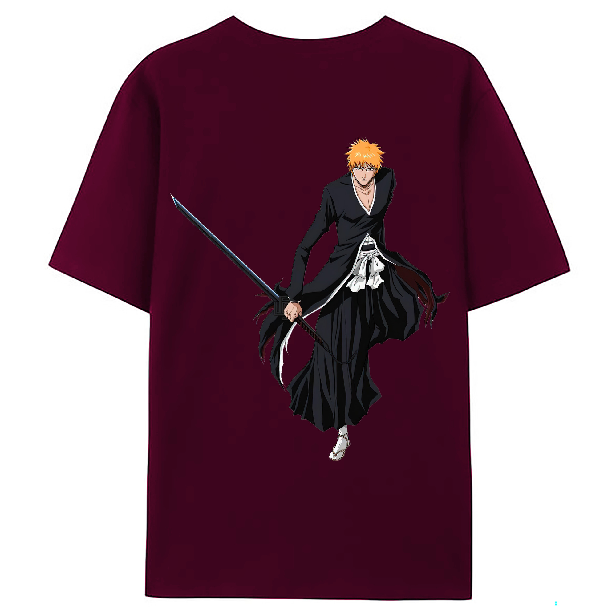 （画像用） ブリーチ 黒崎一護（くろさき いちご）BLEACH Kurosaki Ichigo レディース半袖Tシャツ(バックプリント)